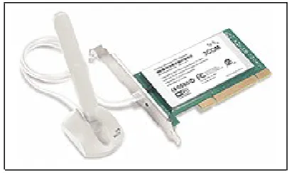 Gambar 21. Wireless LAN Card dengan Antena Luar (www.linksys.com)