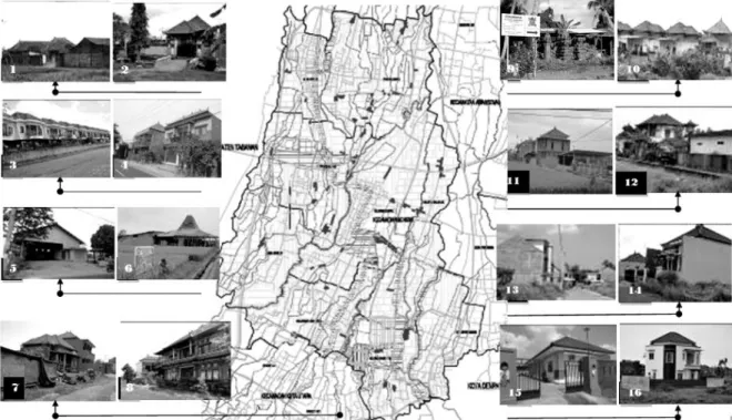 Gambar 3. Peta Lokasi Alih Fungsi Lahan Pertanian di Kawasan Perkotaan Mangupura   Sumber: Penulis, 2017 