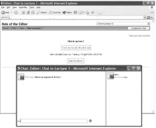 Figure 5.3 Example 2—Synchronous discussion board posting to video/text lecture. Web site created by Amy Schmitz Weiss.