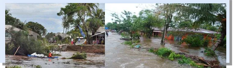 Gambar 3.13. Bencana Banjir yang Terjadi di Beberapa Kecamatan di Kabupaten Pesisir Selatan Tahun 2015-2016