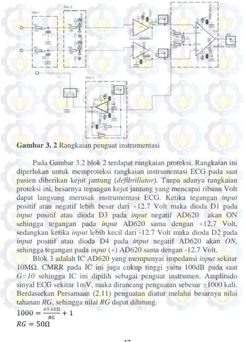 Gambar 3. 2 Rangkaian penguat instrumentasi  