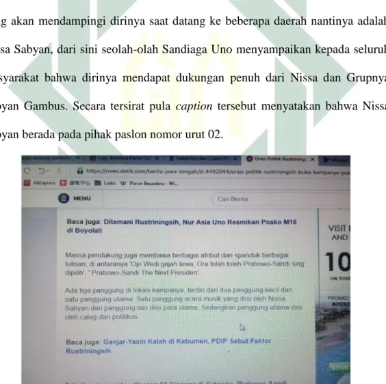 Gambar 3.6. Berita Orasi Politik Rustriningsih Buka Kampanye Prabowo di  Kandang Banteng