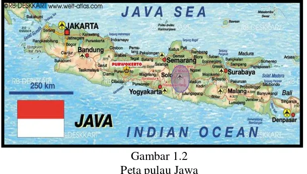 Gambar 1.2 Peta pulau Jawa 