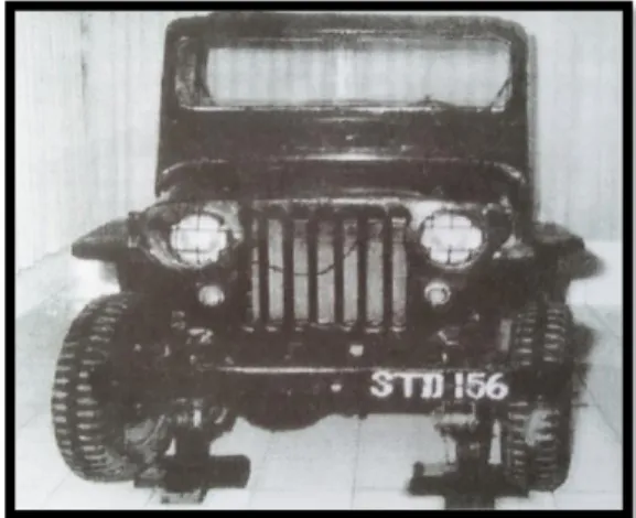 Gambar 4. Mobil Jeep Willys STD-156.  (Sumber: Museum Subkoss Garuda Sriwijaya)