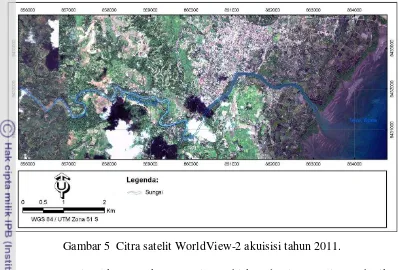 Gambar 5  Citra satelit WorldView-2 akuisisi tahun 2011. 