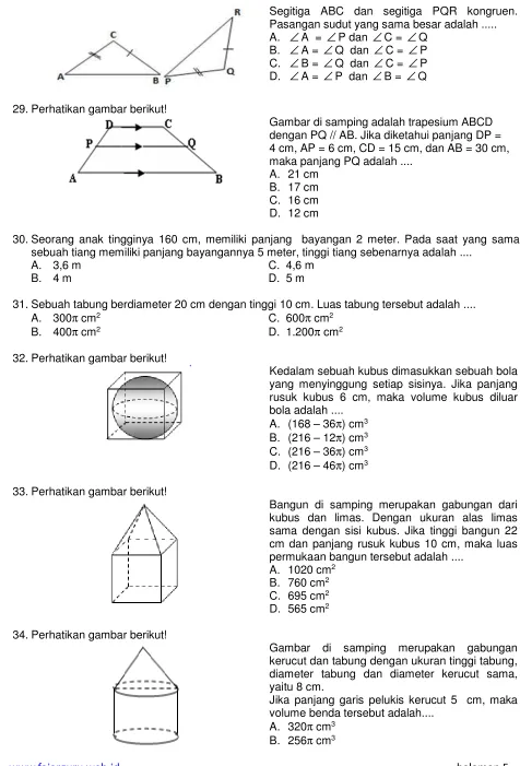 Gambar di samping adalah trapesium ABCD 