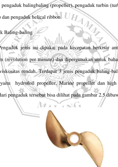 Gambar 2.5 Pengaduk Baliing-baling 