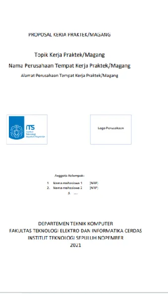 Gambar 2.1 Format halaman sampul pada proposal Kerja Praktek