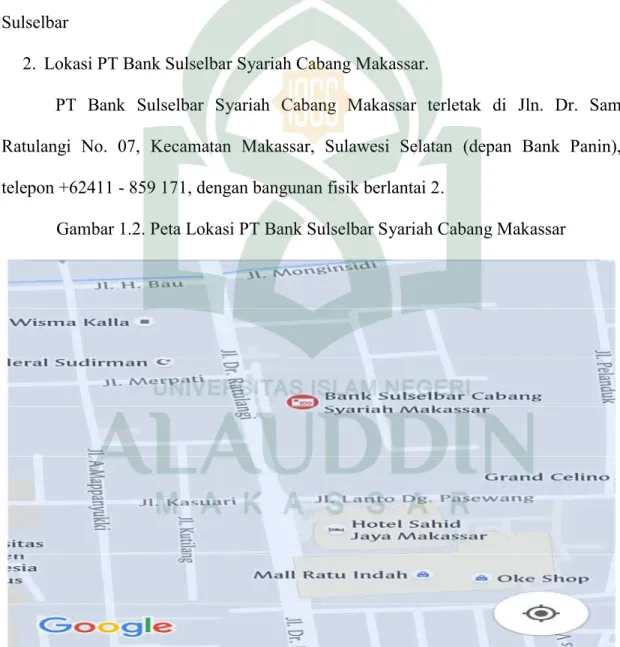 Gambar 1.2. Peta Lokasi PT Bank Sulselbar Syariah Cabang Makassar
