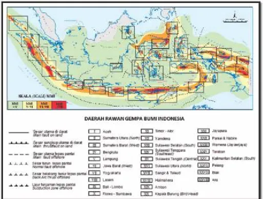 Gambar 2. Peta daerah rawan gempabumi Indonesia.