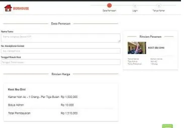 Gambar 8 Booking Calon Penghuni Kost 