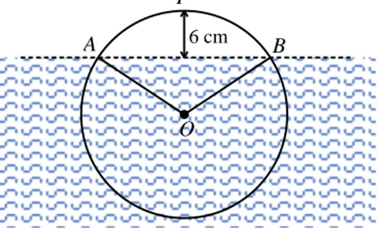 Diagram 2 shows a cross section of a cylindrical fuel barrel with diameter of 60 cm, floating  on the water