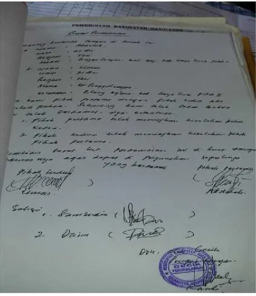 Gambar 1.5: Foto dokumen surat perjanjian perdamaian