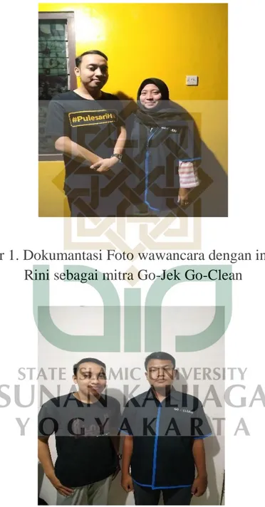 Gambar 1. Dokumantasi Foto wawancara dengan informan  Rini sebagai mitra Go-Jek Go-Clean 