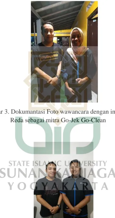 Gambar 3. Dokumantasi Foto wawancara dengan informan  Reda sebagai mitra Go-Jek Go-Clean 