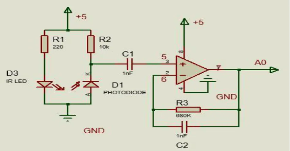 Gambar 3. Rangkaian Sensor dan Op-Amp. 