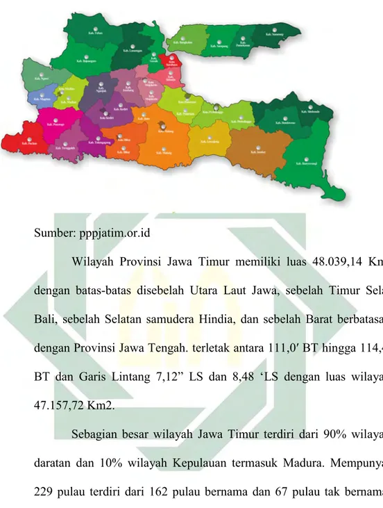 Gambar 4.1 Peta Provinsi Jawa Timur 