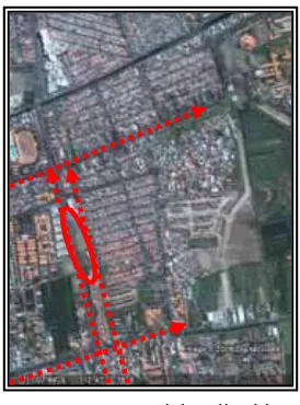 Gambar 3.3.  Nama ruas jalan di sekitar lokasi (Sumber: Google Earth, 2009)  