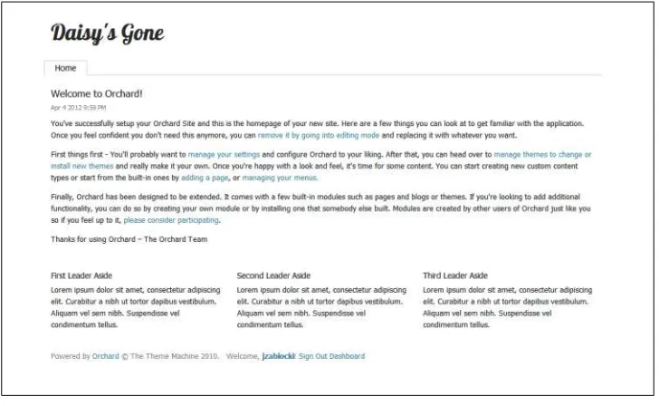 Figure 1-3. The default Orchard home page