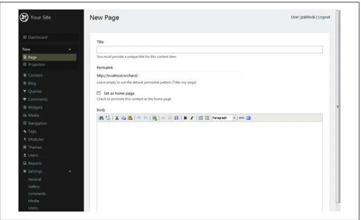 Figure 1-5. The new page admin screen