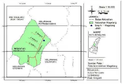 Gambar 4.1 Peta Lokasi Penelitian SMP N 1 Magelang.
