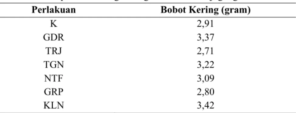 Tabel  3.  Pengaruh  pemberian  beberapa  isolat  jamur    Trichoderma  spp.  terhadap bobot kering berangkasan tanaman jagung