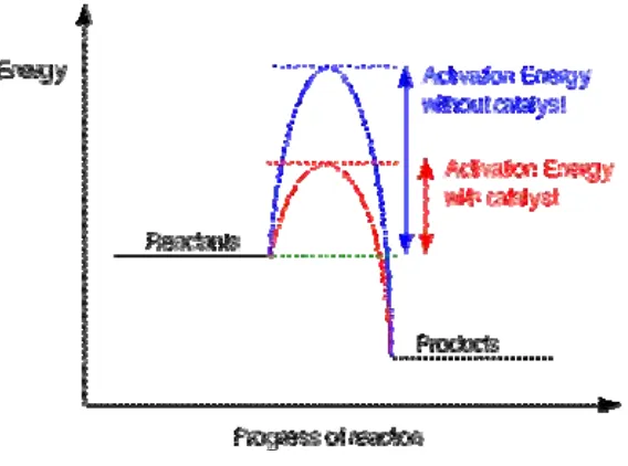 Gambar 2.4 Perubahan Energi Aktivasi Setelah Menggunakan Katalis 