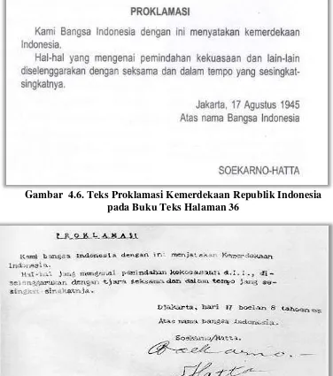 Gambar  4.6. Teks Proklamasi Kemerdekaan Republik Indonesia 