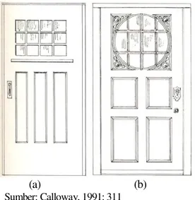 Gambar 20. Pola teralis jendela yang berada di atas pintu  yang  berfungsi  sebagai  pencahayaan  dan  penghawaan  dalam ruang 