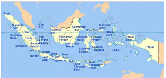 Gambar 1.1 Peta Persebaran Provinsi di Indonesia 