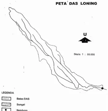 Gambar 4. Peta DAS Loning (Sumiyati, 2002). 