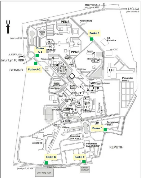 Gambar 2.1 Peta Wilayah Kampus ITS Sukolilo 