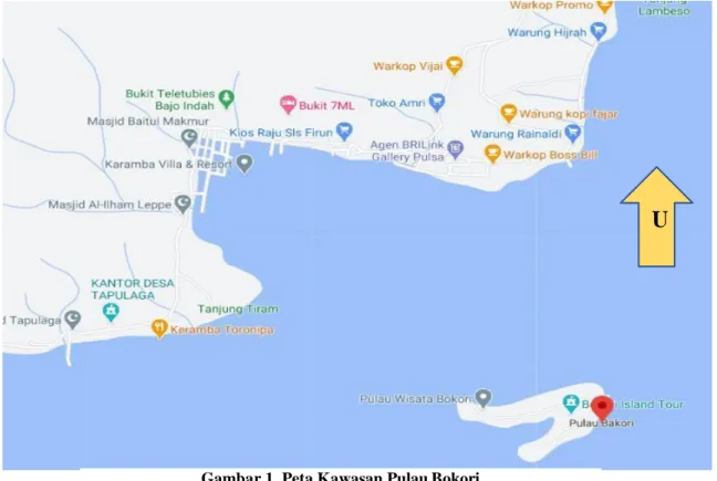 Gambar 1. Peta Kawasan Pulau Bokori  (Sumber: Internet) 
