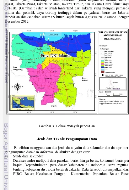 Gambar 3  Lokasi wilayah penelitian 