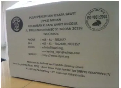 Gambar 6. Kotak Karton Gelombang dari Pulp TKS (Erwinsyah dkk., 2015).