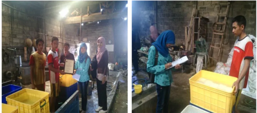 Gambar 1. Dokumentasi kegiatan survey potensi HKI   di indudtri kecil makanan olahan kota Batu-Malang