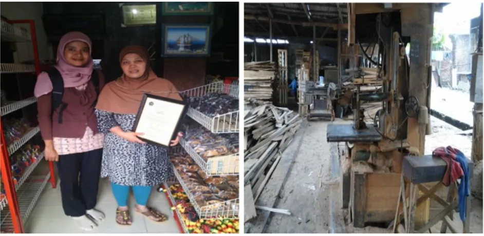 Gambar 2. Dokumentasi kegiatan survey potensi HKI   di indudtri kecil kerajinan di kota Batu-Malang