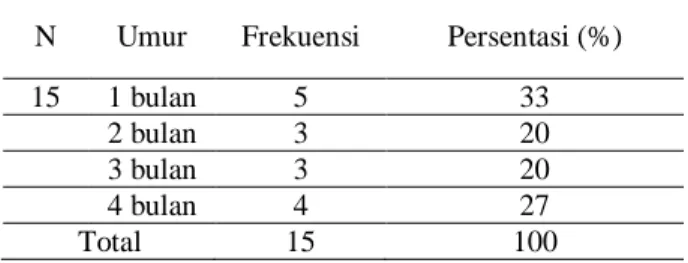 Tabel 5.2 Karakteristik Responden Berdasarkan Umur  di Wilayah Kerja Puskesmas Cermee Kecamatan 