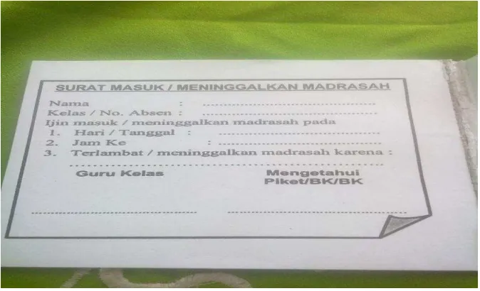 Gambar 4.1 : Surat Masuk / Meninggalkan Madrasah 