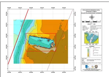Gambar 10. Peta Lokasi Kerangka Kapal Tongkang  Utama 9 di Alur Pelayaran Barat Surabaya Skala 1 : 