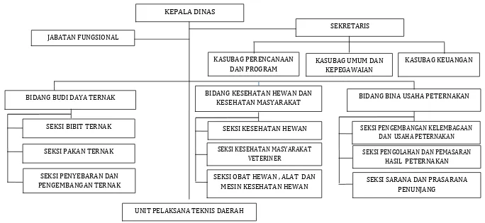 Gambar 1.  Struktur Organisasi dan Tata Kerja Dinas Peternakan dan Kesehatan Hewan Kabupaten Pesisir 