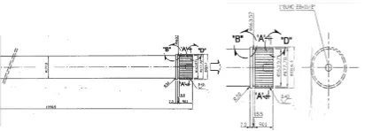 Figure 3. A new quill shaft and its installation into the  pinion second reduction assembly 