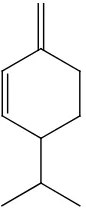 Gambar 4.7 Rumus bangun dari senyawa β-fellandren 