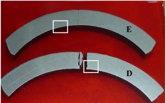 Figure 13. Microstructures of sample tube E obtained from the wall side position of the tube at location as indicated  by the square grit in Figure 11