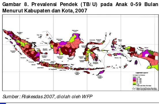 Gambar 7. Angka Prevalensi Kekurangan Gizi pada Balita Per Provinsi Tahun 2010 