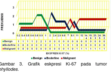 Gambar 3. Grafik eskpresi Ki-67 pada tumor 