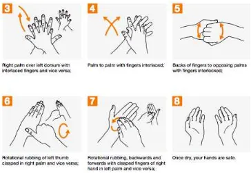 Gambar 9. Langkah mencuci tangan dengan hand rub (berbasis alkohol) 