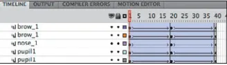 Figure 1.8 Setting your frames to Tiny (with Short also selected in this case) allows you to see more frames and layers in your Timeline panel.