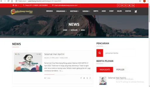 Gambar 3.6 Tools Tampilan Berita Website 