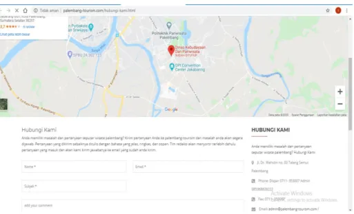 Gambar 3.7 Tools Tampilan Kontak Website 
